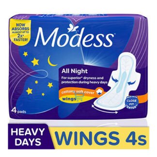 Modess Heavy All Night Cottony Wings Sanitary Napkin  4s