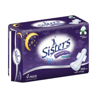 Sisters Overnight Cottony Wings Sanitary Napkin 340mm 4s